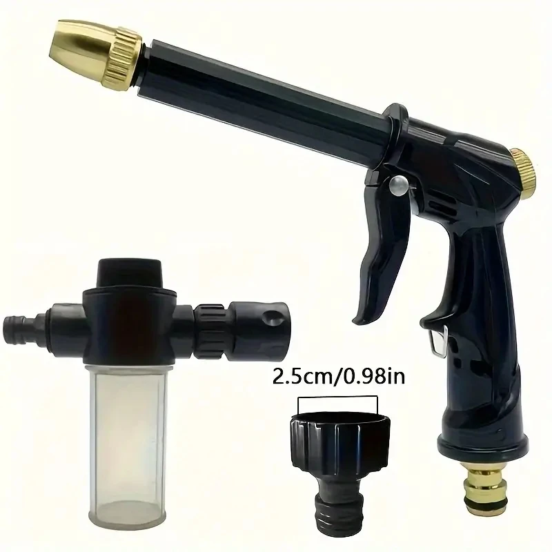High Pressure Gun Foam Water Gun Adjustable Nozzle Garden Hose Connector Rotatable Lawn Car Washing Sprayer Flower watering Tool