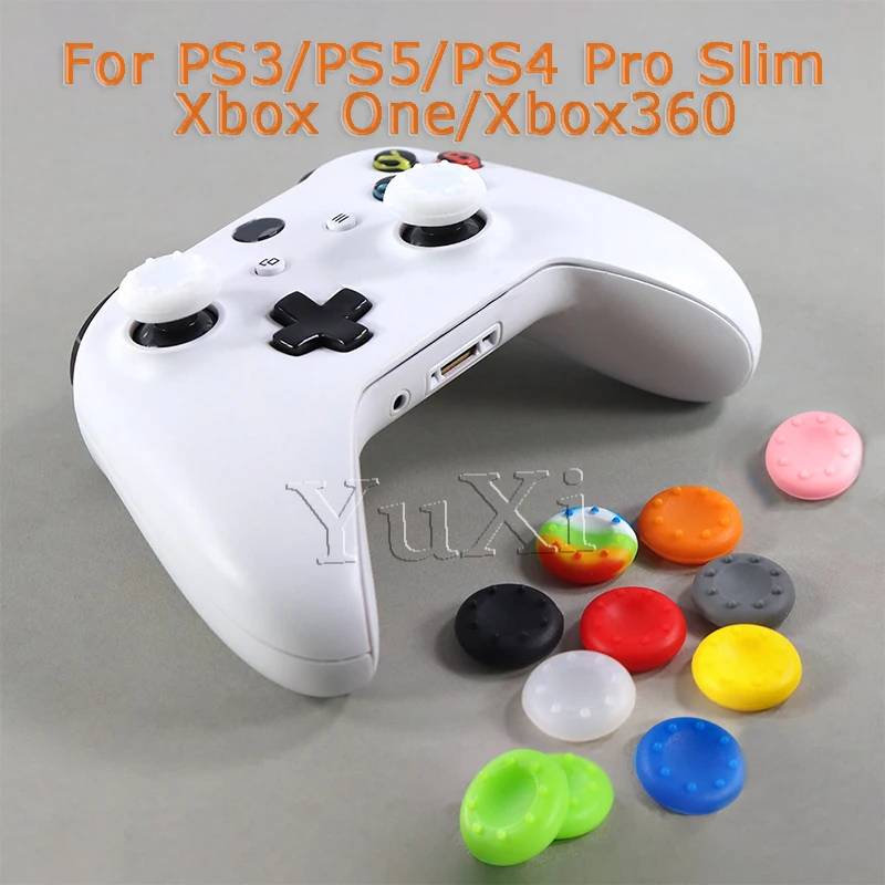 YuXi 4 шт. силиконовые ручки для большого пальца для Xbox 360 Xbox One геймпад для PS5 PS4 Pro Slim для контроллера PS3 чехол для джойстика