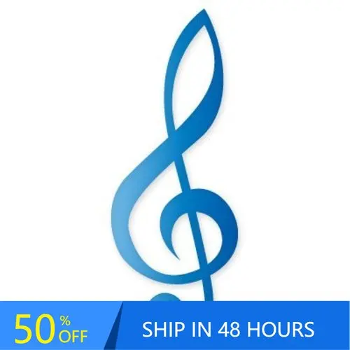 

Treble Clef Blue Vintage Walls Laptop Camper Van Boat Waterproof Vinyl Decal Decoration Cool Cute Retro