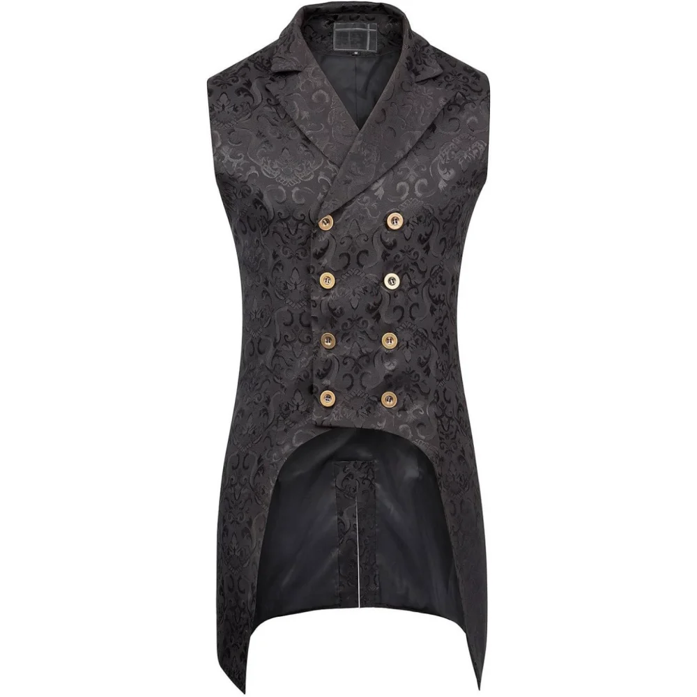 Gilet doppiopetto Steampunk gotico da uomo gilet broccato, giacche Casual e cappotti, per l\'uso quotidiano, palcoscenico di Halloween, festa