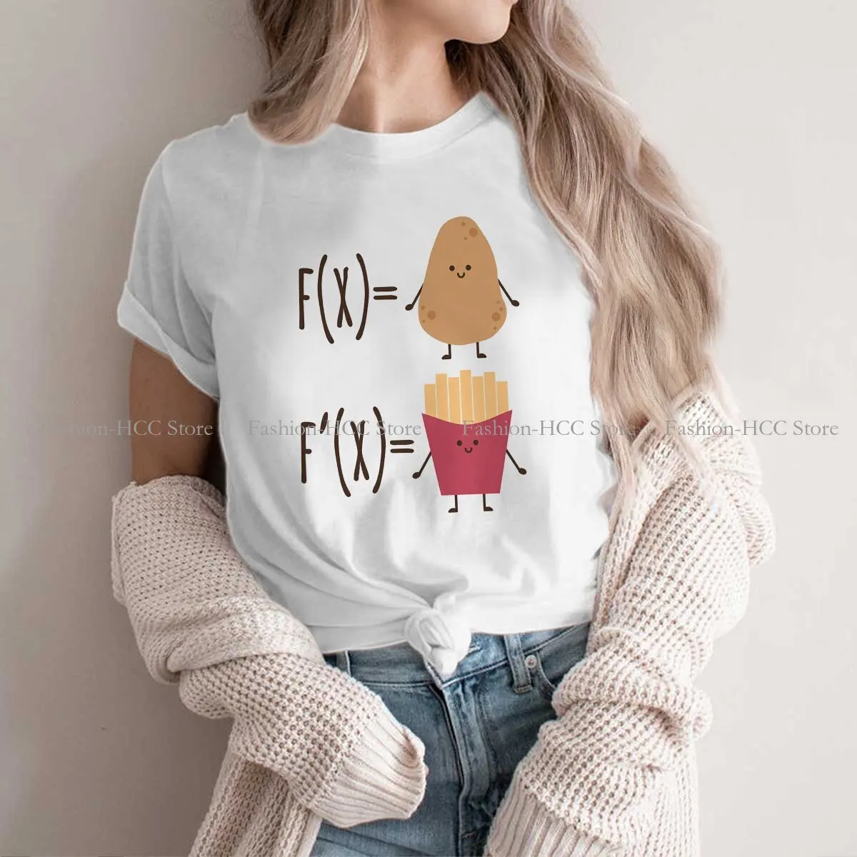 The Derivative Of A Potato Round Collar Polyester TShirt Math Original T Shirt Woman's Clothes Individuality