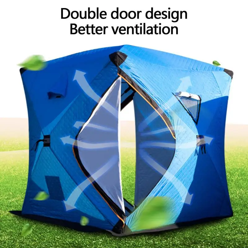 

3-4 People Quick-open Winter Fishing Tent Waterproof Windproof Outdoor Cotton Warm Ice Fishing Tent Portable Camping Shelter