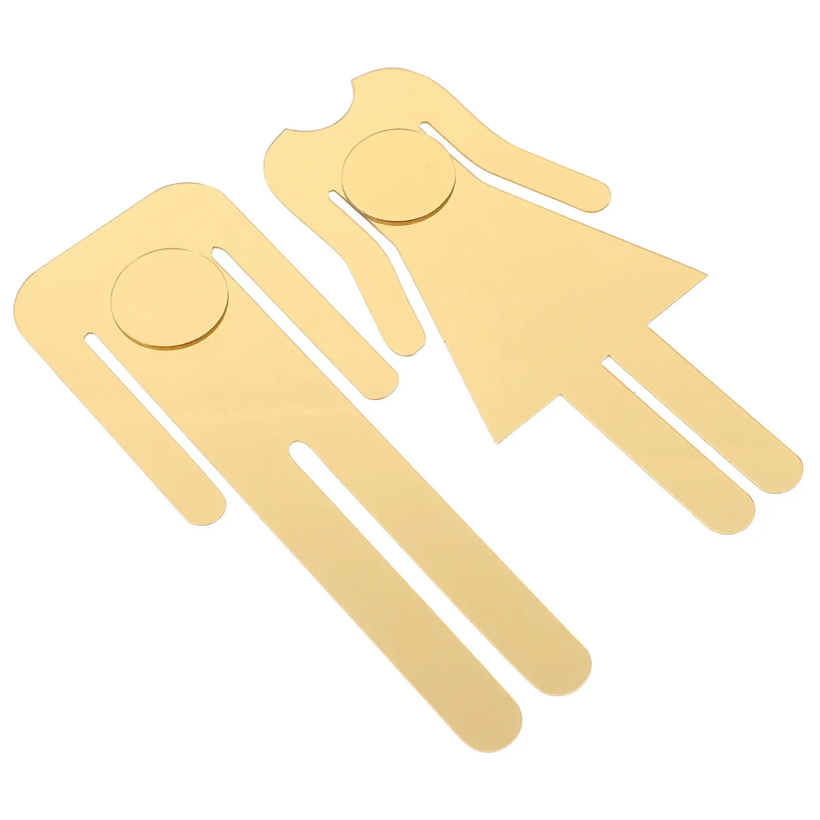 1Pair Mirror Acrylic Male Female Bathroom Sign Easy Install Restroom Door Decoration Home Office Hotel Public Space