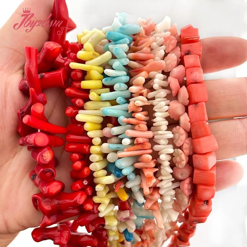 Natural Coral Freefrom Stick Irreuglar Stone Beads for Bracelet Necklace Jewelry Making Strand 15 inches DIY Accessories beads