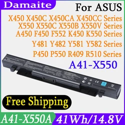 New A41-X550A Battery For Asus X450 X550 X550C A41-X550 X550A X550B A450LA P450LC R510EA P450CA F550VC F552C A450V X550L Laptop