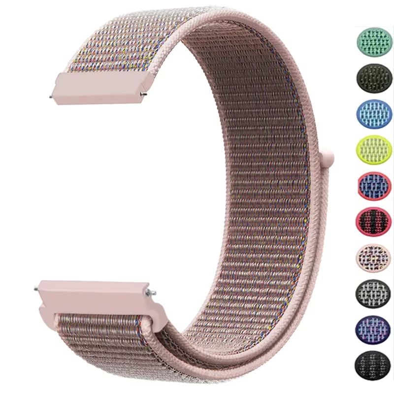 

18 MM Nylon Loop Bands For Garmin Vivoactive 4S/Venu 2s Correa watchbands For Xiaomi Mi SmartWatch Strap Women Sports Bracelet