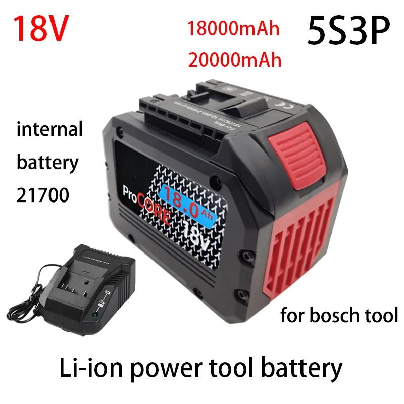 100% Original 18V 18Ah ProCORE Rechargeable Battery for Bosch cordless tools BAT618 GBA18V80 21700 high power 5C power battery