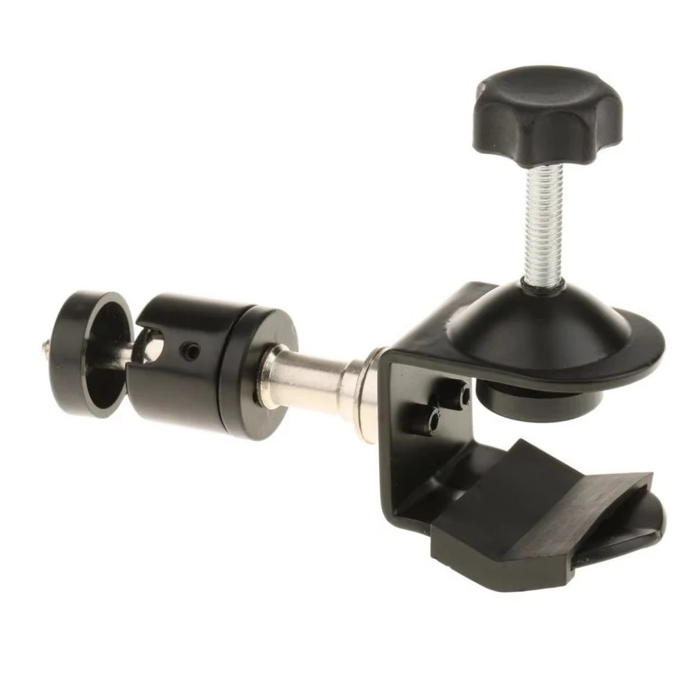 Perfeclan Soporte de abrazadera con cabeza de bola Orificio de rosca 1/4 Adaptador de montaje de zapata Cámara trípode, cabeza de bola de tornillo de rosca 1/4-20 con clip