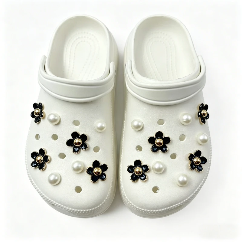 3D Cute Daisy Pearl Shoe Charms Set for Slide Sandals Garden Shoes DIY Clogs Decoration Shoe Buckle Pins Shoe Decoration Gifts image 4