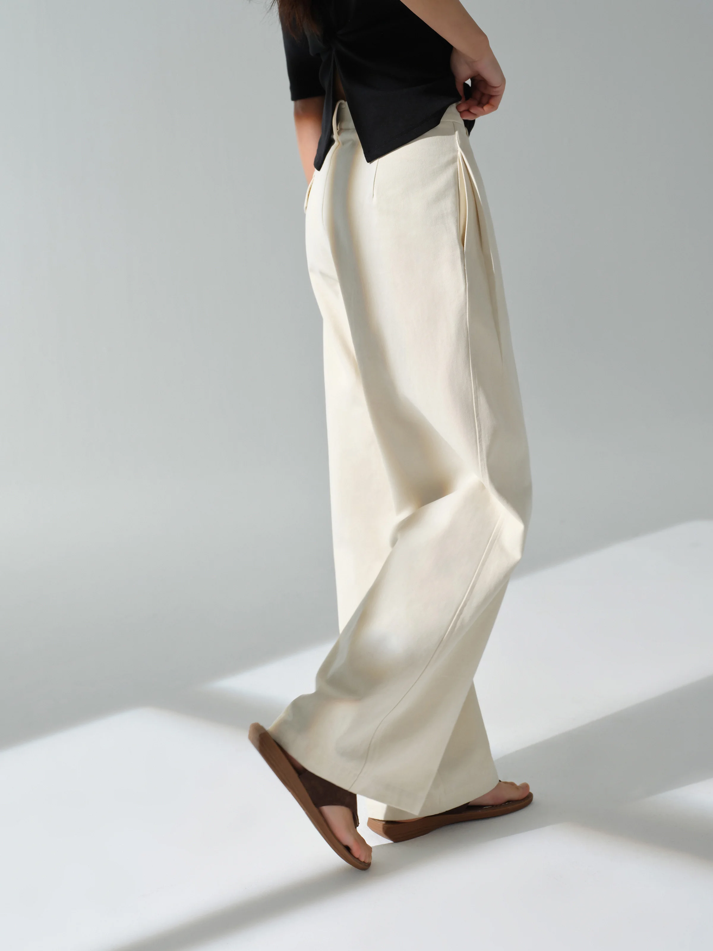 High Waist Casual Pants Fashional Slim Straight Trousers Versatile Comfortable Long Pants for Petite Ladies Office or Daily Wear