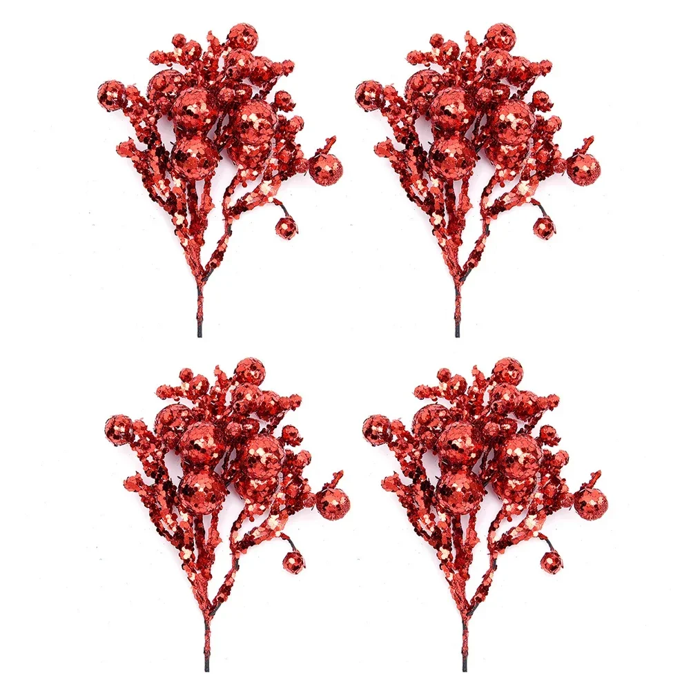 4 Pack of Gold Foamed Christmas Branches for Creative Holiday Decor Enhance Your Celebrations with Elegant Touch