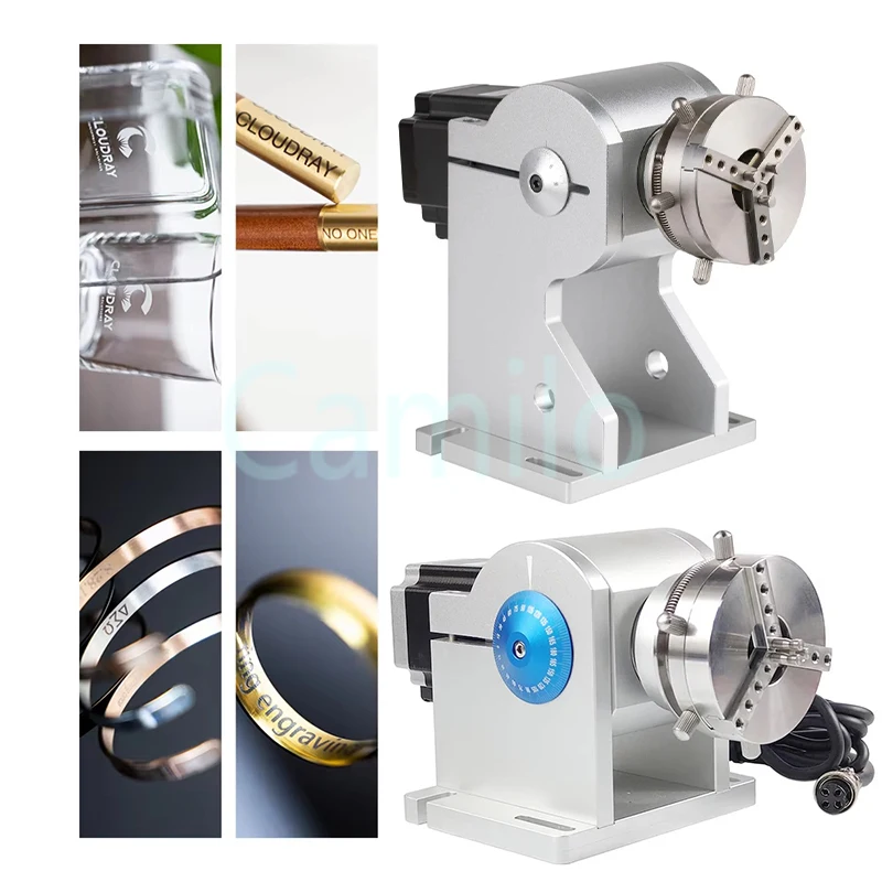 Fiber Laser Marking Ring Rotary Worktable Diameter 3-91mm Laser Engrave D69 Rotary Attachment for Metal Jewelry Engraving