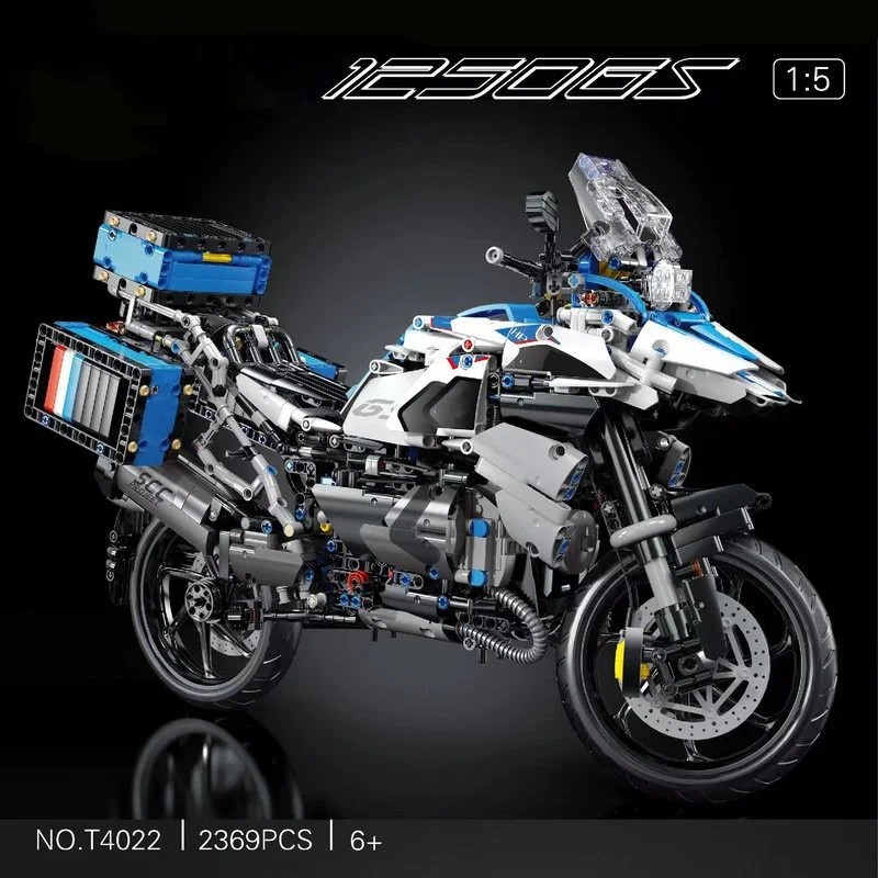 

Germany Big Motorcycle R1250GS HP Motorrad Moc Building Block Motor Model Bricks Motorbike Toys Collection For Boys Gifts