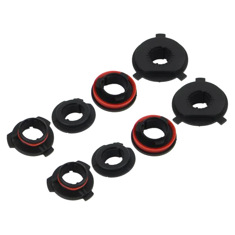 8pcs/Set Black Plastic Universal LED Headlight Adapter Bulb Holder Base for H4 H7 H11 H13 9006 9005 Sockets