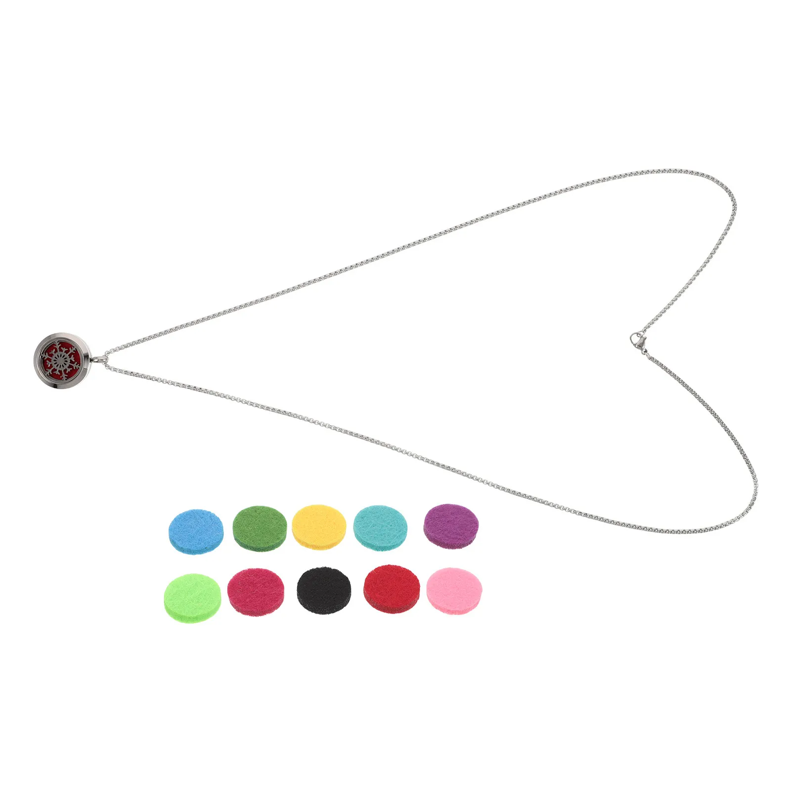 

Essential Oil Necklace Diffuser Hollow Snowflake Pendant Aromatherapy Jewelry Portable Wearable Oil Dripping Pendant for Daily