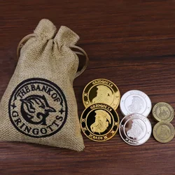 3pcs Harries Commemorative Coins Potters Gold Galon Silver Silker Copper Kout Movie Figure Decoration Lucky Coins Children Gift