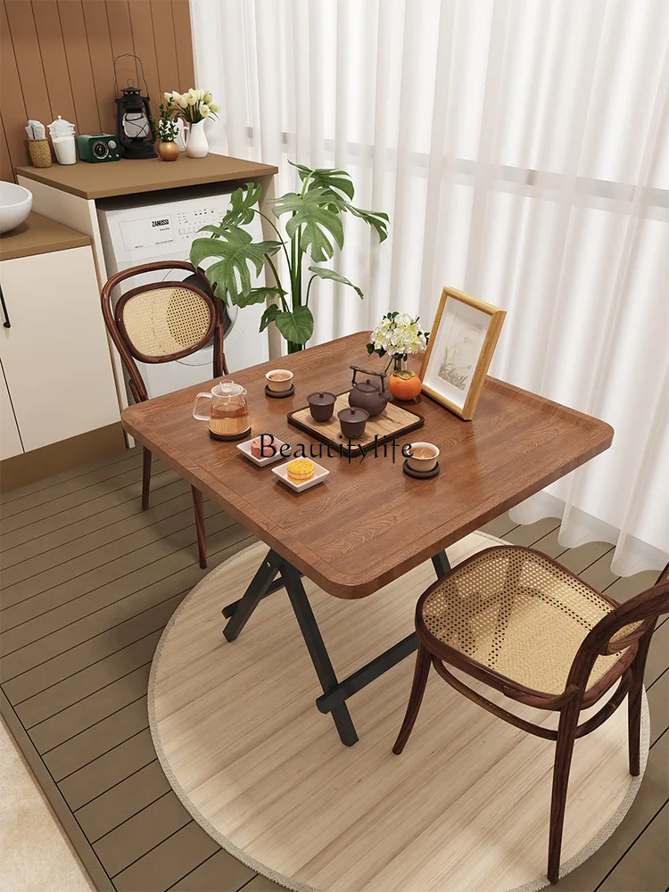 Foldable Living Room Home Table Small Apartment Balcony Tea Table Modern Minimalist