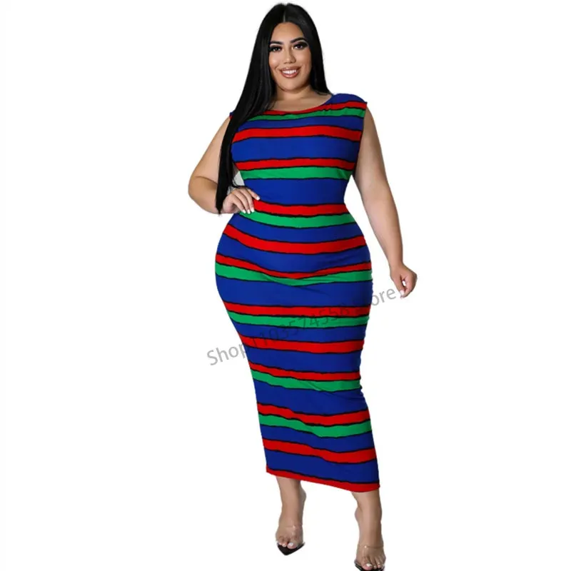 Women\'s oversized summer dresses, striped and elegant dresses, wholesale