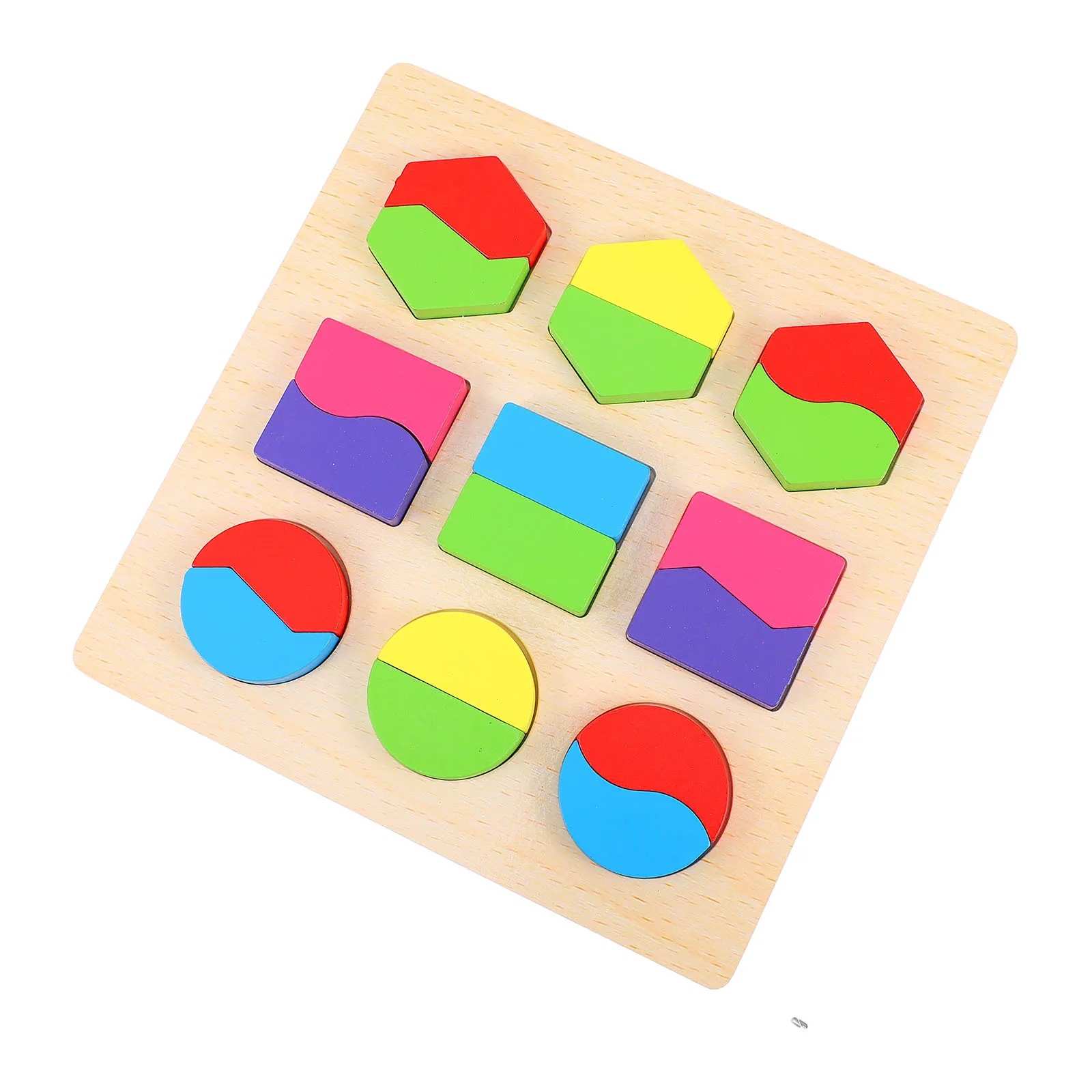 1 Juego de rompecabezas con forma de madera, actividad de desarrollo educativo de aprendizaje temprano para bebés y niños pequeños, coordinación de habilidades motoras