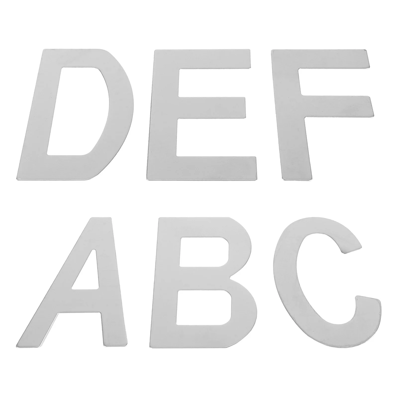 

6Pcs Self-Adhesive Alphabet Sign Stainless Steel Letter Signs for Door Mailbox Room Office Hotel School Wall Decor Address