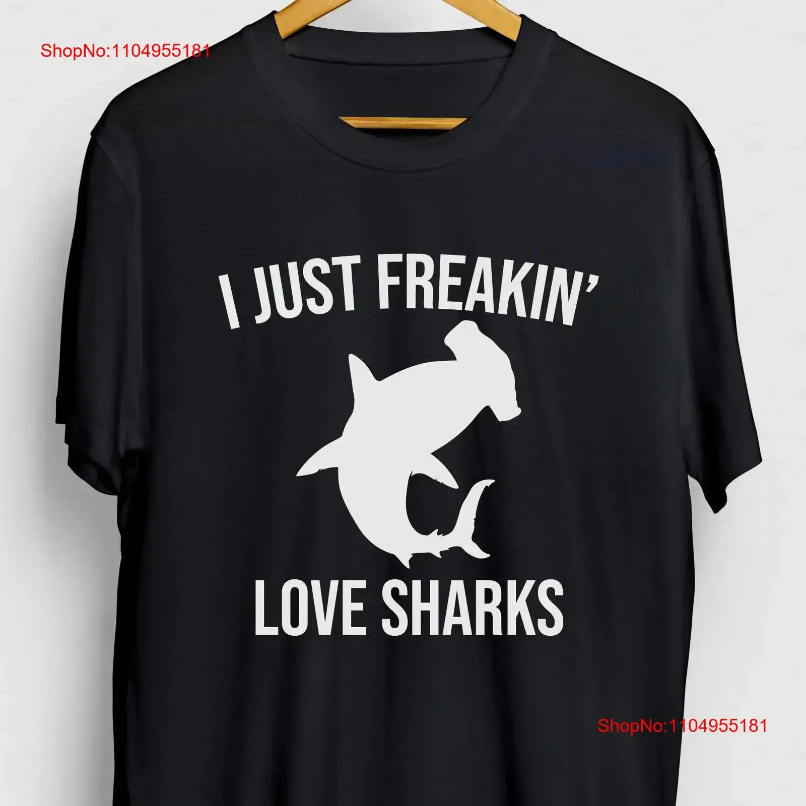 I Just Freakin Love Sharks Shark Funny Ocean T Shirt Hammerhead tee Youth vintage Washed Casual Unisex Breathable