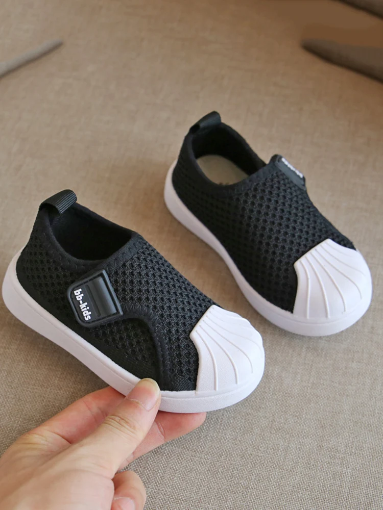 Tênis De Malha Respirável Suave Infantil, Apartamentos Das Meninas, Sapatos Casuais Para Meninos