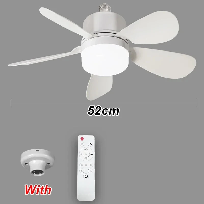 Deckenventilator mit Licht und Fernbedienung, 3 Geschwindigkeitsstufen, 3 Farbtemperaturen, Timer-Einstellung, E27 Deckenventilatorleuchte für Schlafzimmer, Küche, Garage