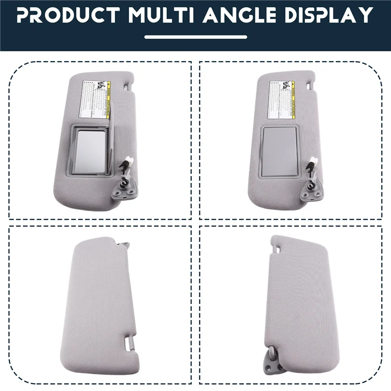 مجموعة حاجب الشمس الداخلية للسيارة 1 مجموعة 852013K010QS 852023K000QS من القماش الرمادي لشركة Hyundai SONATA 2006-2010