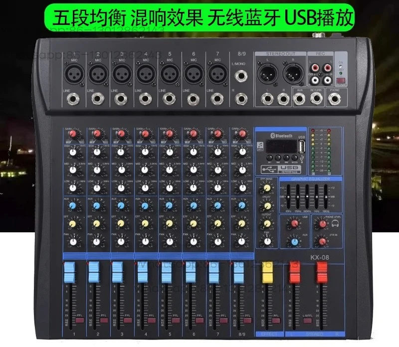 6-Road 8-Road 12-Road Professional Mixer Bluetooth USB Mixed Audio KTV Stage Wedding Performance