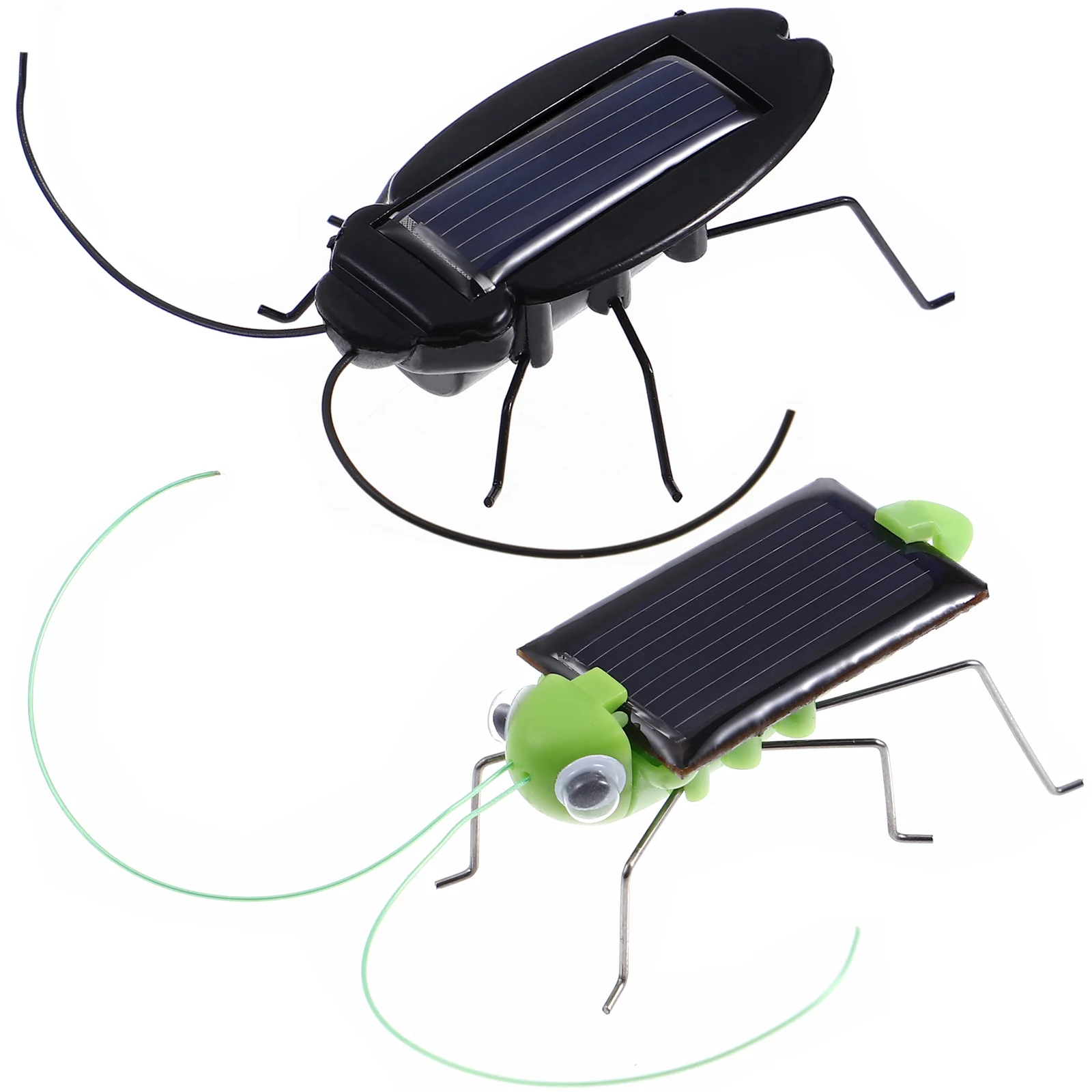 2 Pcs Solar Powered Insect Toy Fake Insects Halloween Vivid Energy Toys Realistic