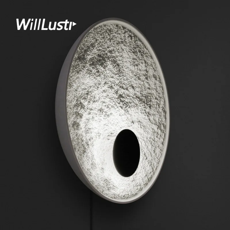 

Creative Resin Moon Wall Sconce Metal Lamp Hotel Cafe Bar Porch Study Bedside Modern LED Lighting