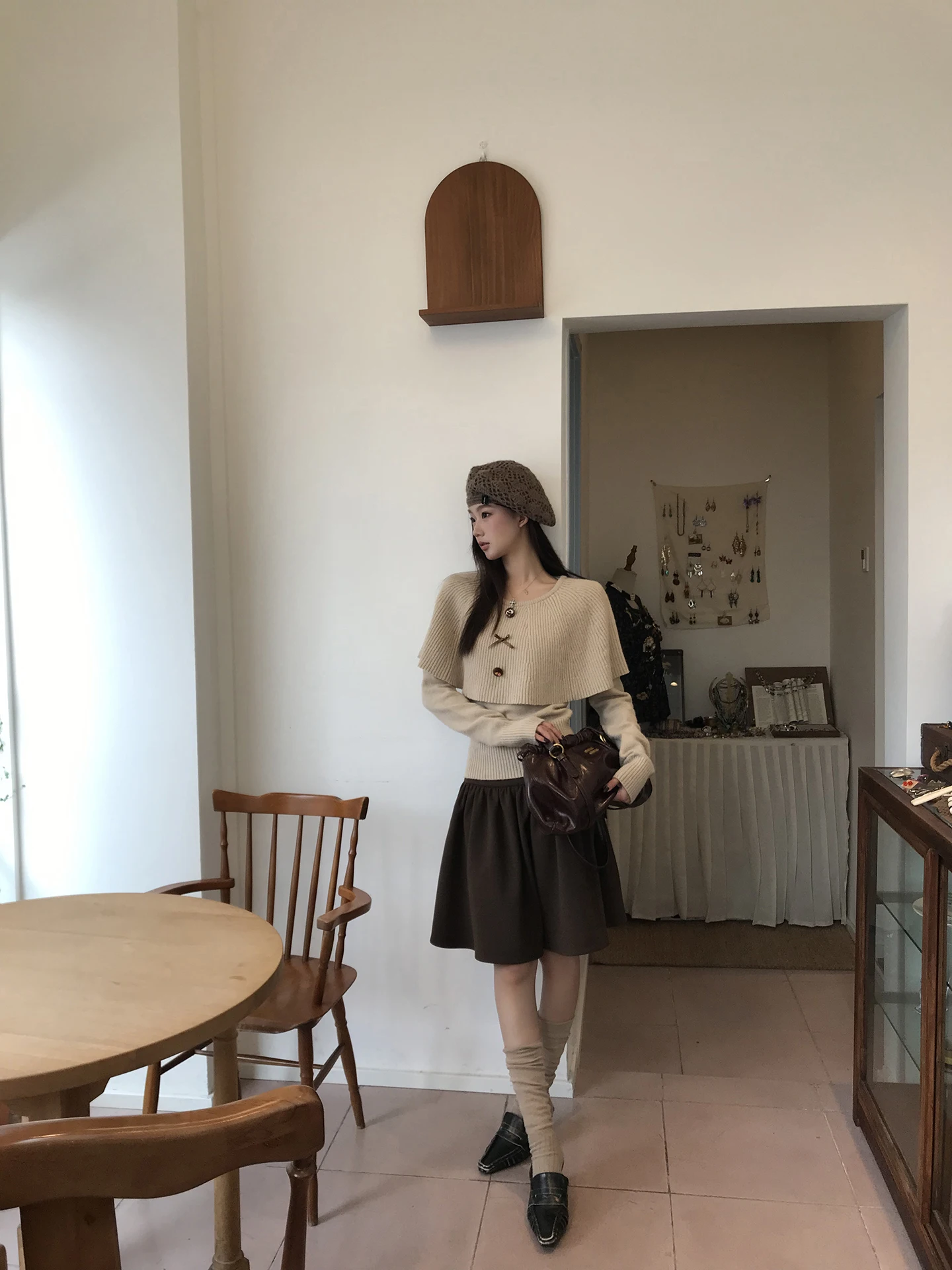 

Красный свитер знаменитостей, женский осенне-зимний ленивый высококачественный длинный свитер све, вязаный комплект из двух предметов, свободный крой, цвет