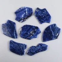 Pierre de Jade naturelle Gua Sha, peigne de Massage du visage à rayures bleues, outil de grattage de la peau du visage, beauté et santé, Anti-Cellulite, soulage le SPA 4