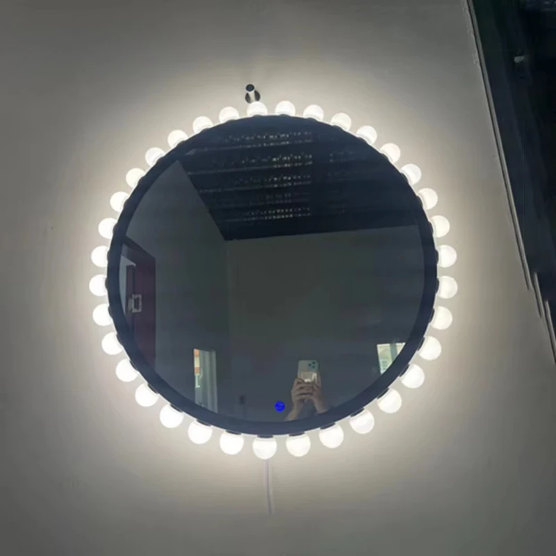 Bathroom large vertical mirror cabinet with magnifying glass and Light Emitting Diode