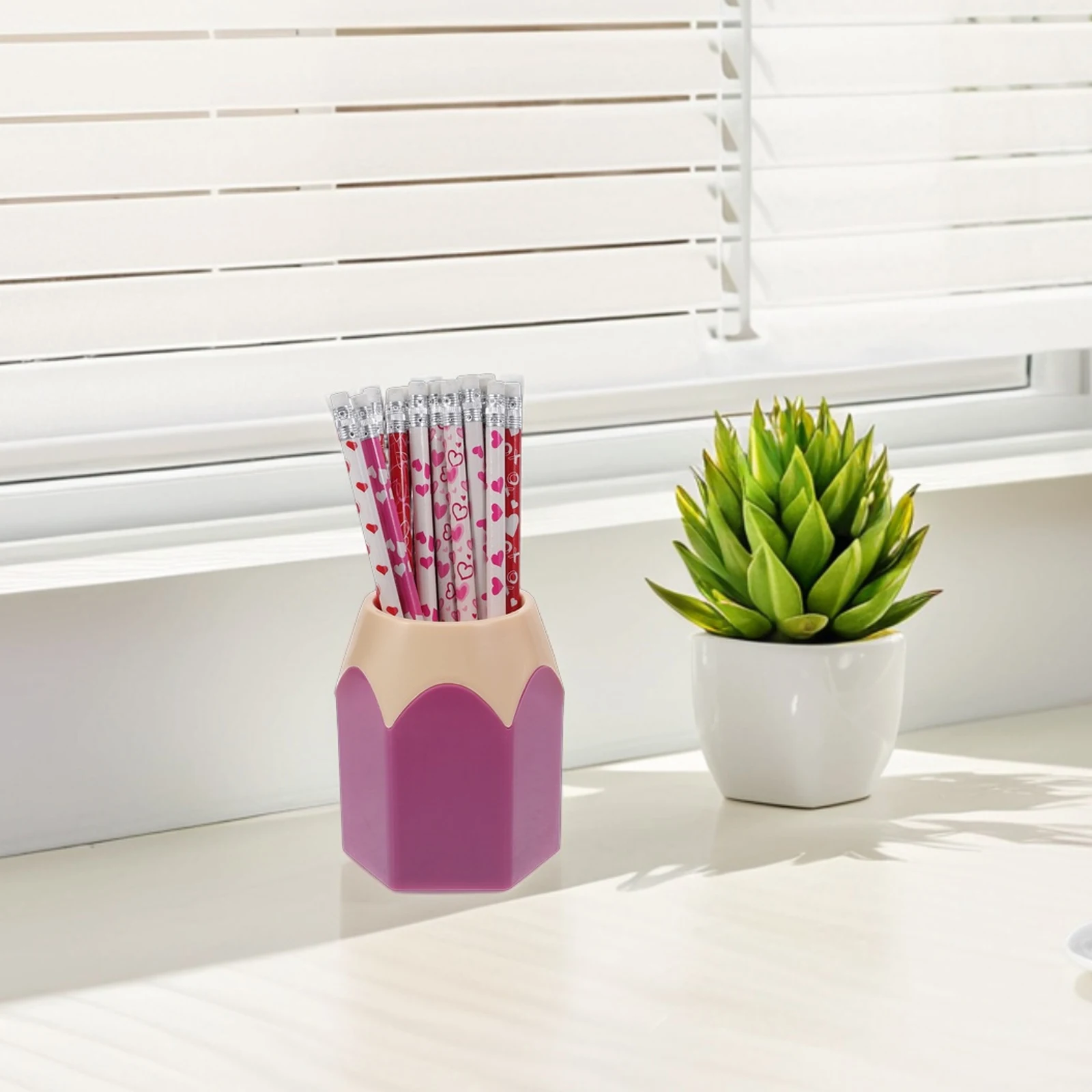 

5pcs Contrast Holders Pen Holders Plastic Desk Organizers Pencil Jars for Pen Holder Classroom