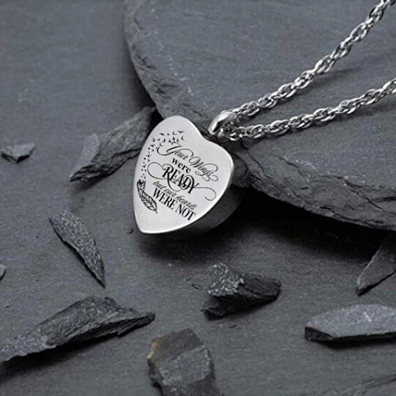 Heart Urn Necklace for Ashes - Cremation Jewelry Keepsake Memorial Pendants Gift-IIOO