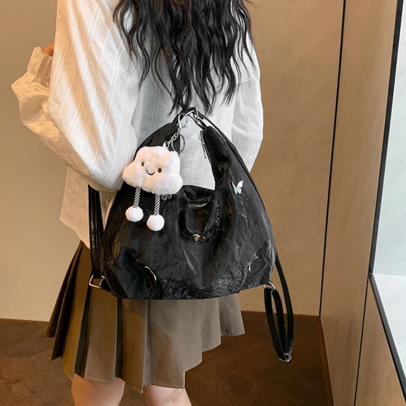 

Leisure Soft Surface Large Capacity Butterfly Decorative Shoulder Bag, New Fashion Commuting Backpack, Multi-purpose Tote Bags