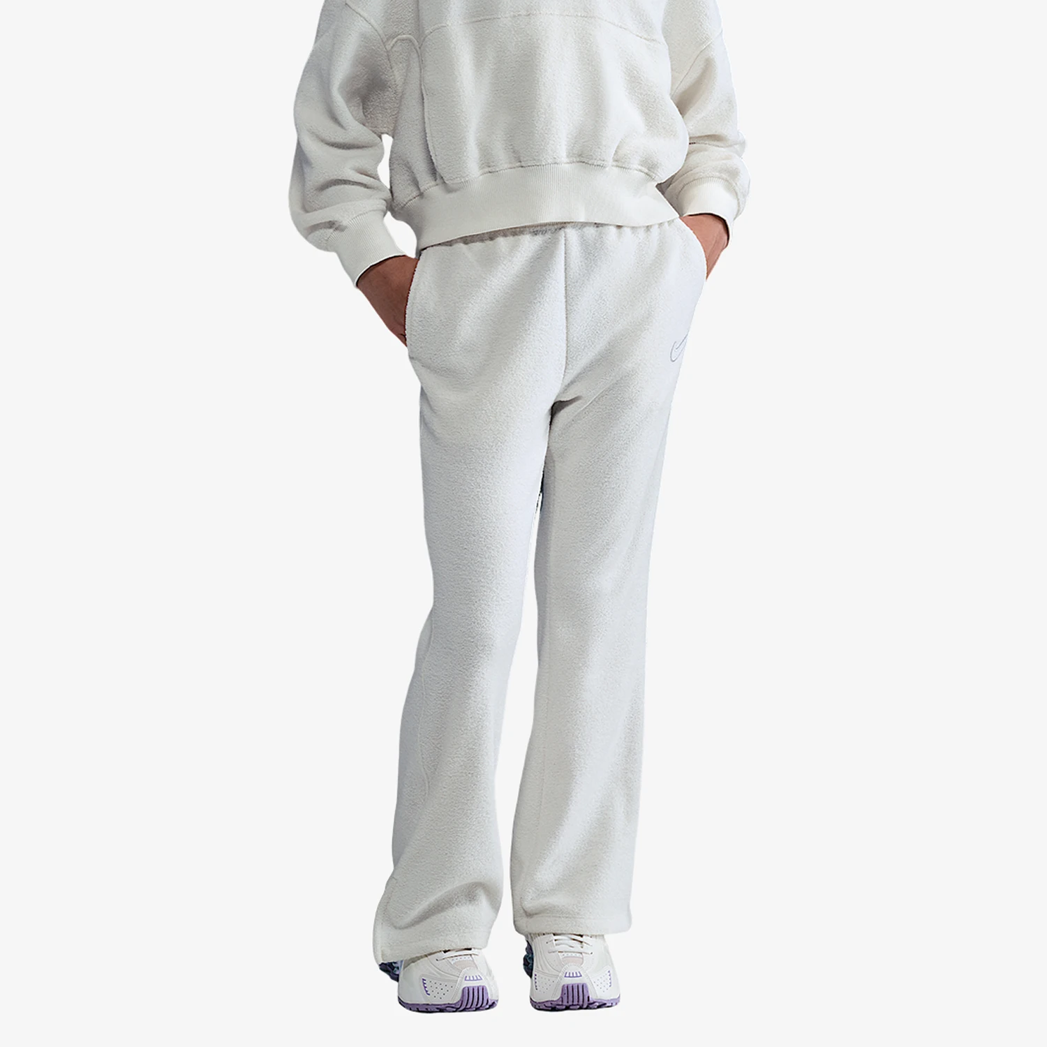 

Оригинальные новые детские модные флисовые разогревающиеся брюки-клеш Nike HV0407-047