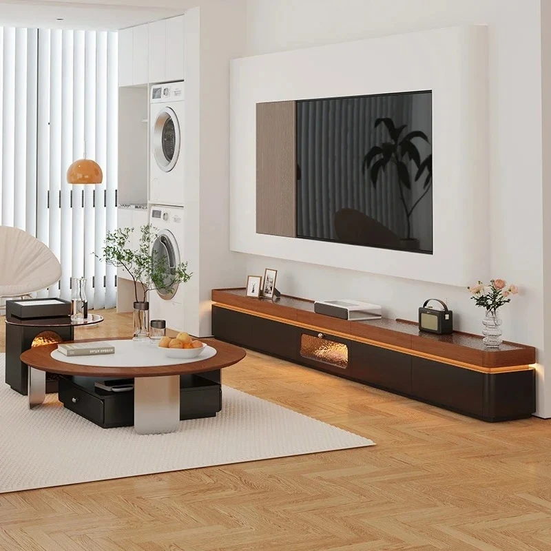 

Скандинавская роскошная тумба под телевизор Nordic Light, напольная, в стиле ретро, дизайнерская, для гостиной, с скрытым розеточным блоком XX