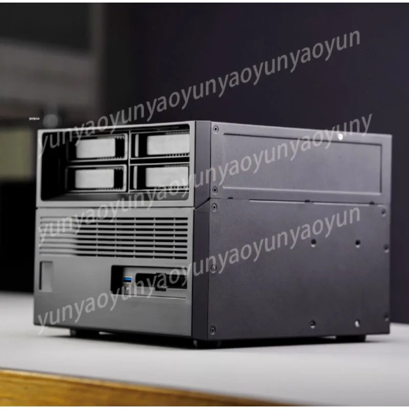 Beverly Little Treasure ITX4 HDD Retro NAS Chassis Flying Bull Black Group SFX Power Supply