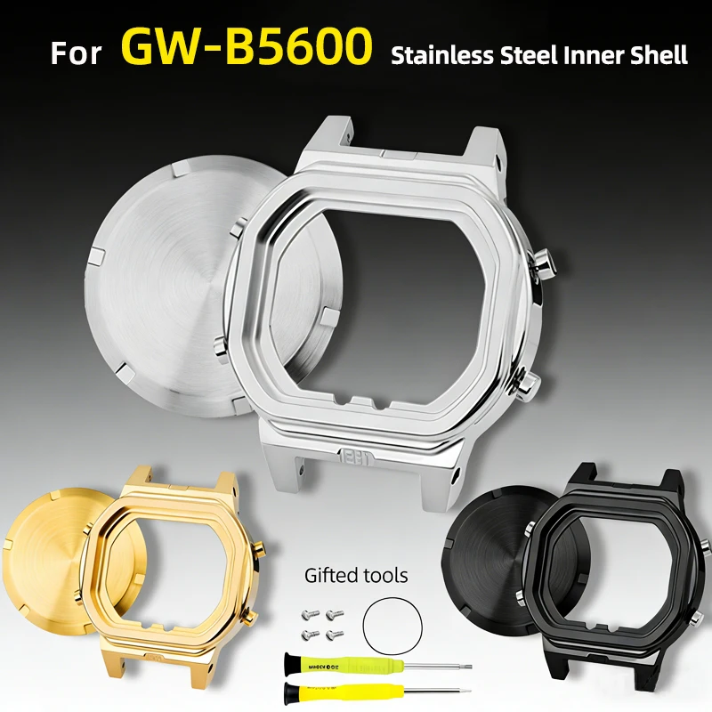 gwb5600-stainless-steel-inner-shell-upgrade-parts-for-casio-gw-b5600-metal-inner-case-back-cover-screw-waterproof-ring-i-o-ring