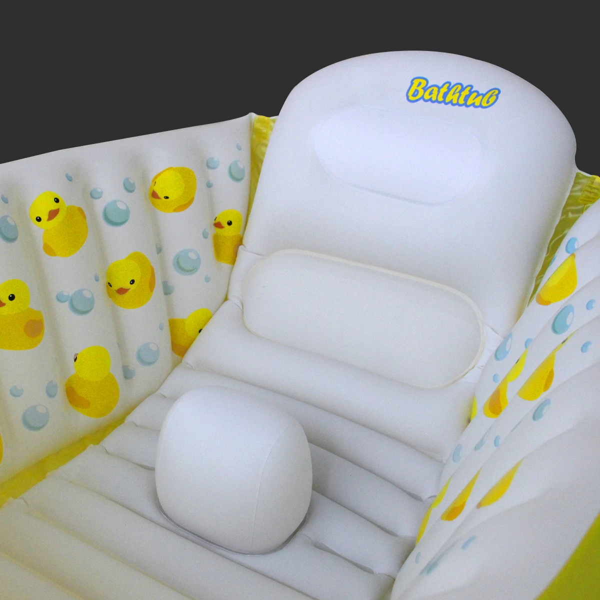 Inflatable Bathtub Pool for Sitting up, Blow up Portable Non-slip Baby Toddler Bathtub for Kids 0-6 Month, Yellow