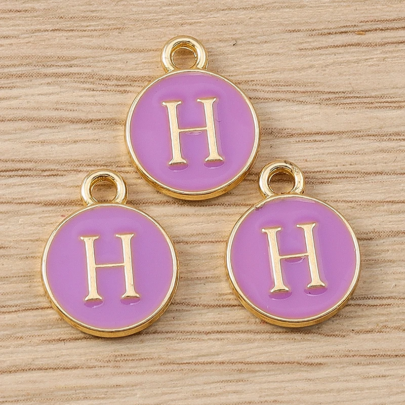 10 Stück 11 x 14 mm niedliche Emaille 26 A-Z Alphabet Buchstaben Charms Anhänger für Schmuckherstellung Ohrringe Halsketten DIY Bastelzubehör – Detail 10