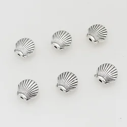 50pcs/Lot Bohemia Style Antique Silver Color Shell Loose Beads Cute Handmade Bracelets Earrings Spacer Beads DIY Jewelry Making