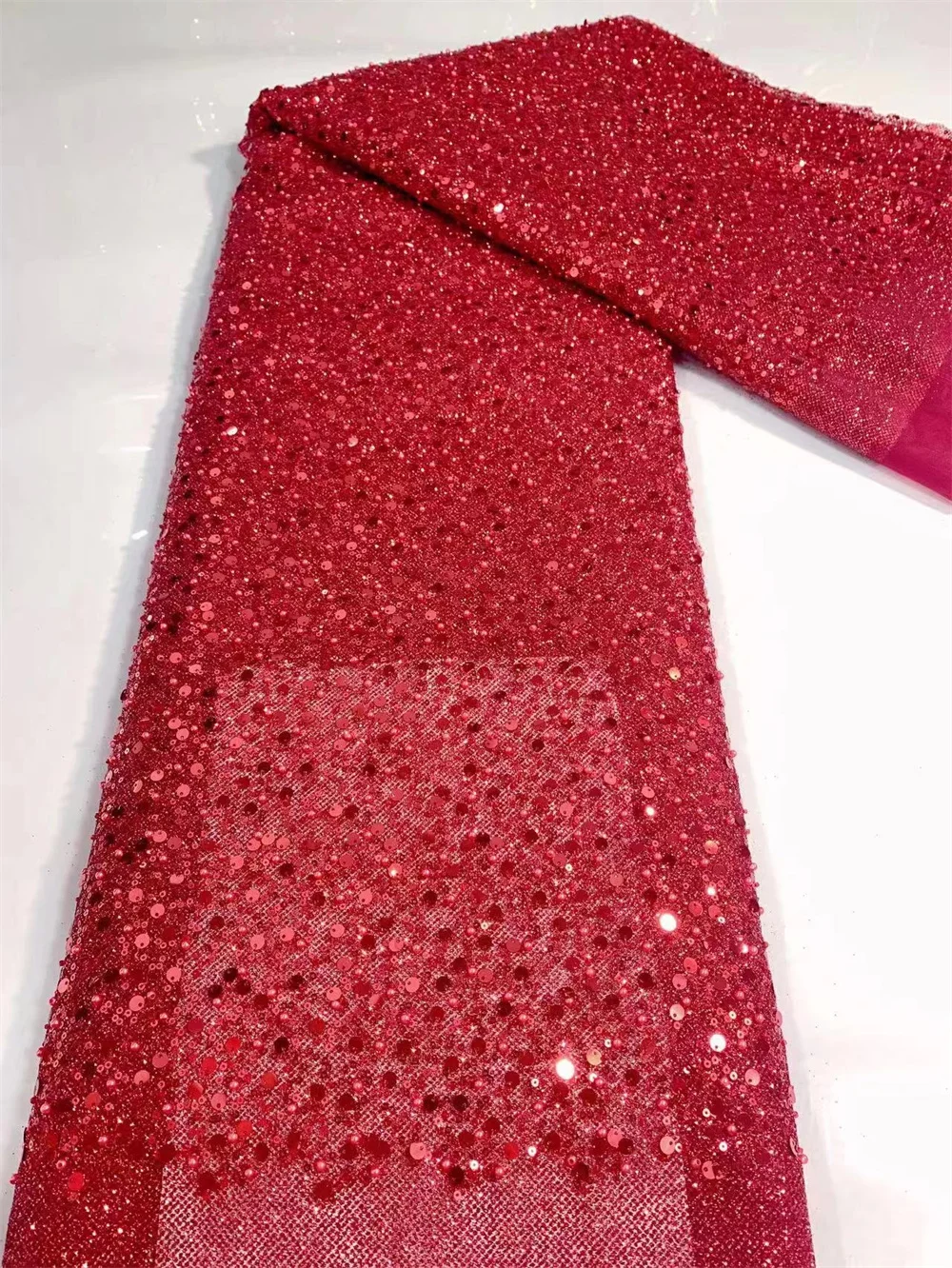 African Beads Velvet Laces Fabrics 2024 High Quality Luxury Nigerian Sequins Mesh Lace Fabrics For Party Wedding Dress Sewing