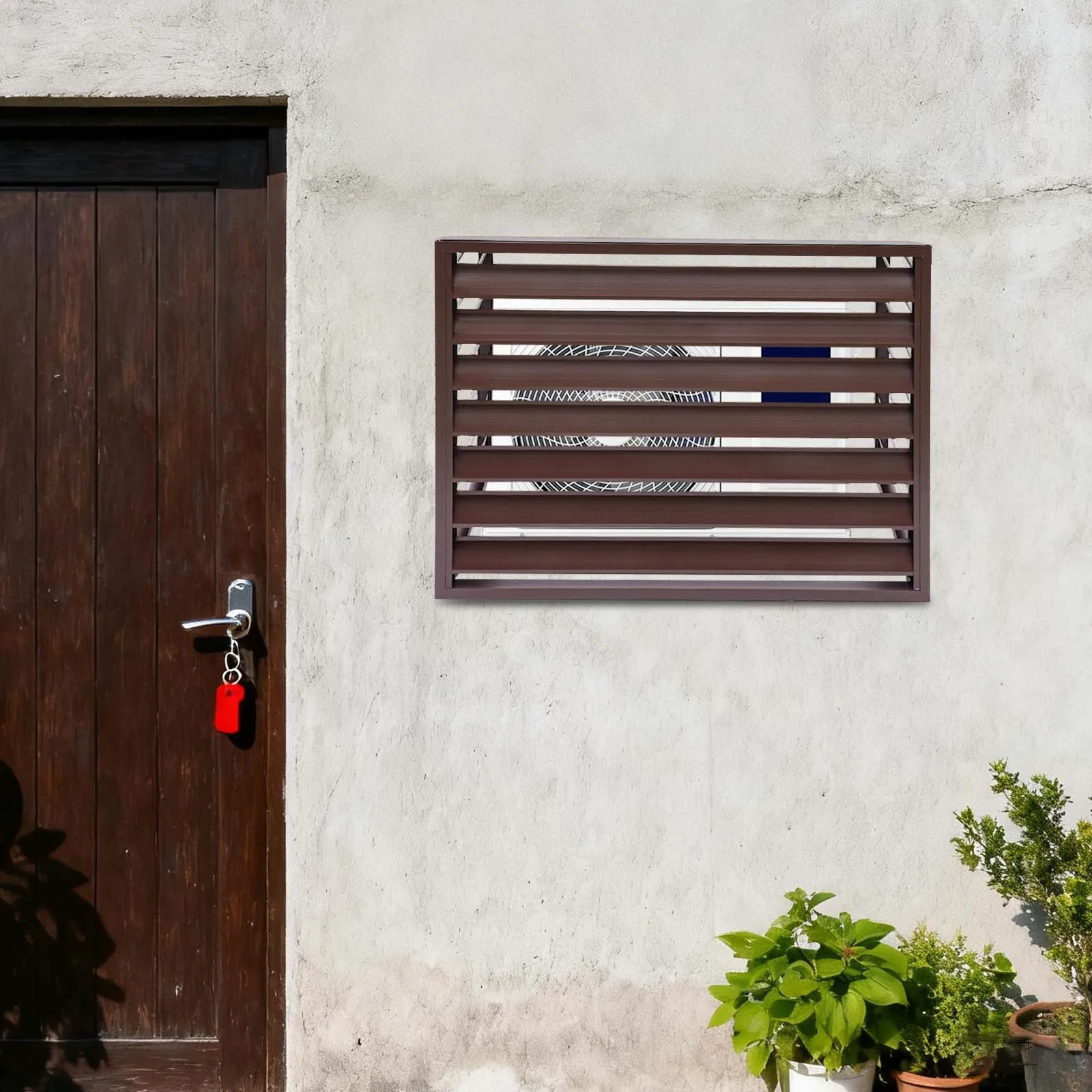 

Забор для кондиционера из алюминиевого сплава, забор для конфиденциальности переменного тока, экранная панель, защитная скрытая крышка для наружного блока, шумоподавление, кофе