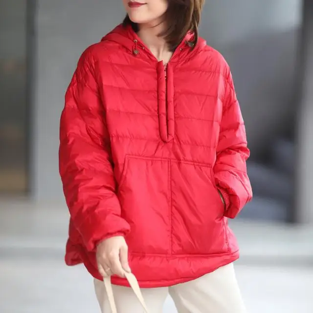 2024 Autumn/Winter New Women\'s Oversized Down Cotton Jacket Loose Commuting Leisure Hoodie Jacket