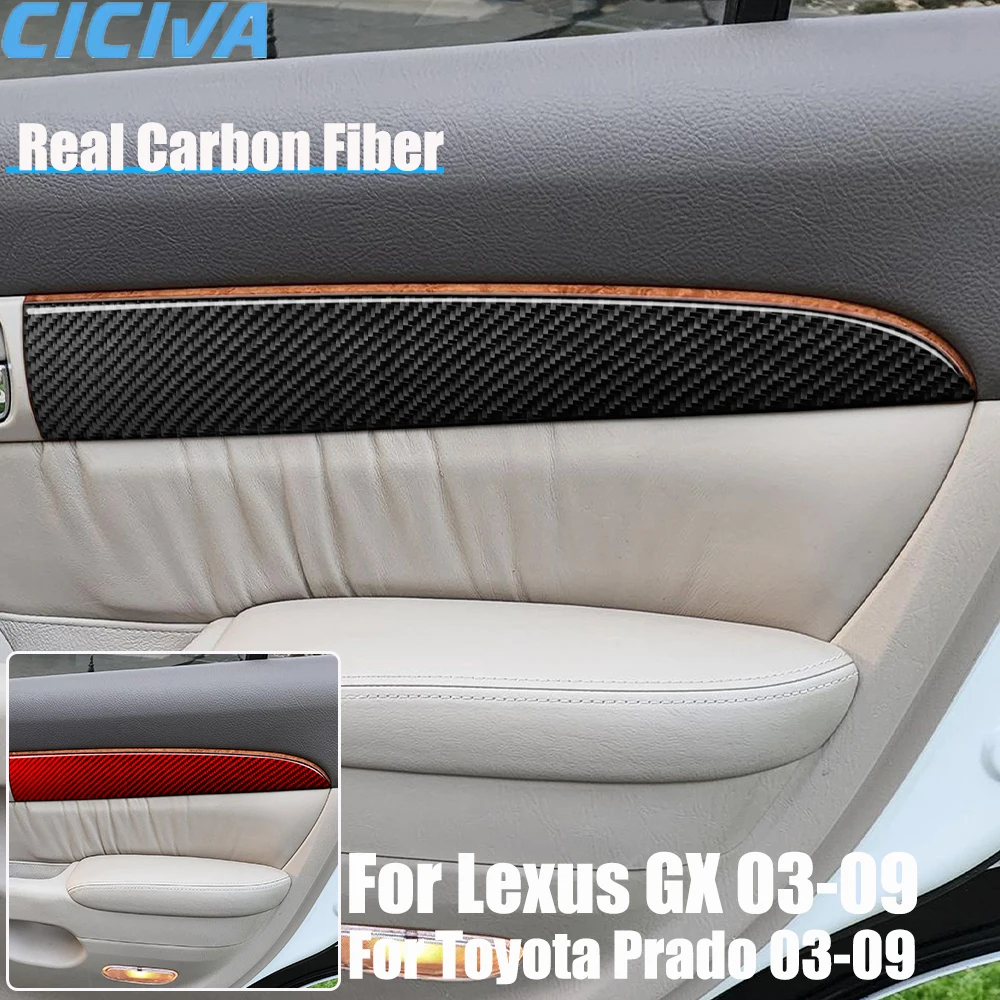 

Real Carbon Fiber Car Accessories Door Panel Decorative Cover Soft Sticker For Lexus GX For Toyota Prado 2003-2009