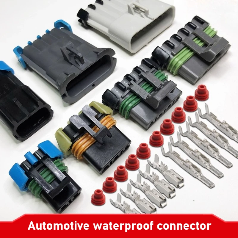 DJ7025W-2.8 Kfz-Lüfterstecker, Zwei-Loch-Kabelbaum, wasserdichter Steckverbinder, Gebläse, 4-polige Steckerscheide