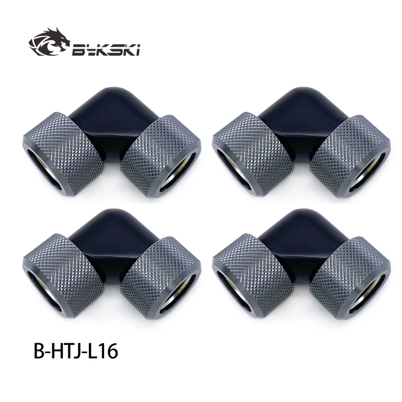 

Компрессионный фитинг Bykski B-HTJ-L16/OD14мм/OD16мм 90 градусов для жестких трубок, ручной компрессионный соединитель, компьютерные аксессуары для акриловых и ПЭТГ трубок